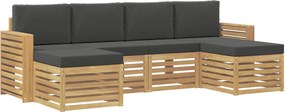 vidaXL Σειρά Καναπέ Εξωτερικού 6 pcs Άσπρο και Ανθρακί