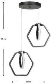 Φωτιστικό οροφής Led Holt Megapap μεταλλικό χρώμα μαύρο 20x20x68εκ.
