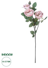 GloboStar® Artificial Garden PINK CLIMBING ROSE BRANCH 21184 Τεχνητό Διακοσμητικό Κλαδί Τριαντάφυλλο Ροζ Y70cm