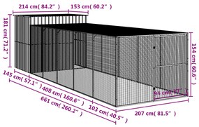 ΣΠΙΤΑΚΙ ΣΚΥΛΟΥ ΜΕ ΑΥΛΗ ΑΝΘΡΑΚΙ 214X661X181 ΕΚ. ΓΑΛΒΑΝ. ΧΑΛΥΒΑΣ 3189133