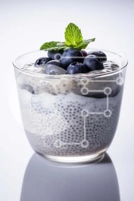 Σετ των 2 Intra Συλλεκτικό Ξύλινο Παζλ Plywood 4mm - Μπολ Chia Pudding Bowl με βατόμουρα και φύλλα μέντας Σε Ξύλινο Κουτί - Διαστάσεις: 10x10 cm – 25 κομμάτια