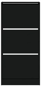 vidaXL Παπουτσοθήκη Μαύρη 60x21x125,5 εκ. από Επεξεργασμένο Ξύλο
