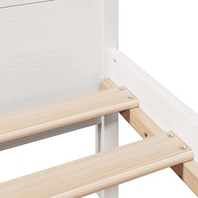 vidaXL Σκελετός Κρεβ. Χωρίς Στρώμα Λευκό 140x200 εκ Μασίφ Πεύκο