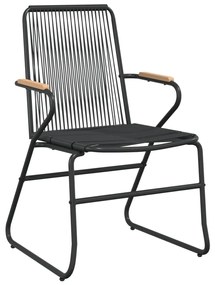 vidaXL Καρέκλες Κήπου 4 τεμ. Μαύρες 58 x 59 x 85,5 εκ. Ρατάν PVC