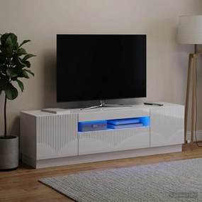 vidaXL Ντουλάπα LED Τηλεόρασης Γυαλιστερό Λευκό Επεξεργασμένο Ξύλο