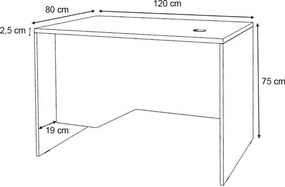 Γραφείο επαγγελματικό Venturo Megapap χρώμα λευκό 120x80x75εκ.
