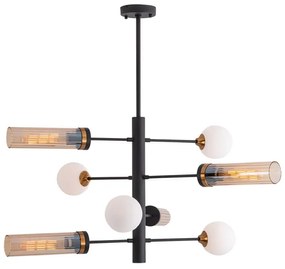 Φωτιστικό Οροφής Πολύφωτο Zambelis 22055 Black/Brass