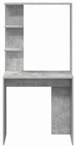vidaXL Γραφείο με ράφι Γκρι σκυροδέματος 78.5 x 37 x 154.5 εκ