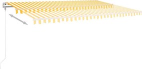 vidaXL Ηλεκτρική Αυλή 5 x 3 m Κίτρινο και λευκό ριγέ 100% Πολυεστέρας