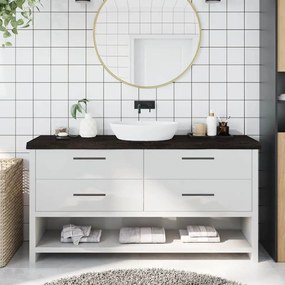 vidaXL Πάγκος Μπάνιου Σκούρο Καφέ 160x40x(2-6) εκ. Επεξεργ. Μασίφ Ξύλο