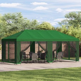 vidaXL Κήπος Γκαζebo 6 x 3 m Πράσινο Πολυεστέρας και Χάλυβας 190 gsm