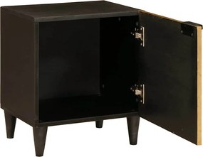 vidaXL Κομοδίνο 2 pcs Μαύρο και Χρυσό 40 x 33 x 46 εκ.
