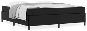 vidaXL Σκελετός κρεβατιού με στρώμα Μαύρο 180 x 200 cm Τεχνητό δέρμα