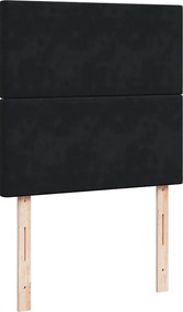 vidaXL Κρεβάτι Boxspring με Στρώμα Μαύρο 90x200 εκ. Βελούδινο