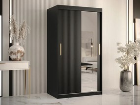 Ντουλάπα Hartford H123, Μαύρο, 200x100x62cm, Πόρτες ντουλάπας: Ολίσθηση