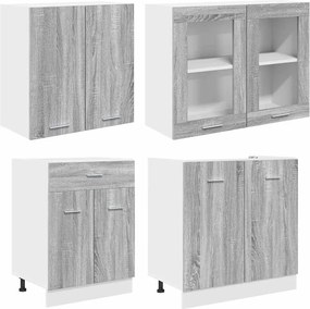 vidaXL Μονάδα κουζίνας Lyon 4 pcs Γκρι Sonoma Επεξεργασμένο Ξύλο