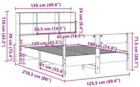 ΚΡΕΒΑΤΙ ΒΙΒΛΙΟΘΗΚΗ ΧΩΡΙΣ ΣΤΡΩΜΑ 120X190 ΕΚ ΜΑΣΙΦ ΞΥΛΟ ΠΕΥΚΟΥ 3323005