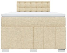 vidaXL Κρεβάτι Boxspring με Στρώμα Κρεμ 120x190 εκ. Υφασμάτινο