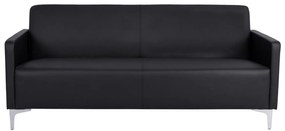 Καναπές Τριθέσιος NELLIE με PU Μαύρο 163x71x71Υ εκ. 163x71x71 εκ.