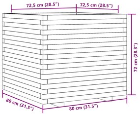 Ζαρντινιέρα Καφέ Κεριού 80x80x72 εκ. από Μασίφ Ξύλο Πεύκου - Καφέ