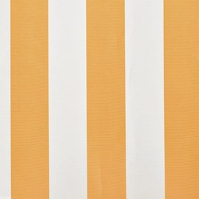 vidaXL Ανταλλακτικό Ύφασμα Τέντας Κίτρινο και Λευκό 580x295 εκ. Πολυεστέρας