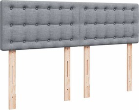 vidaXL Κρεβάτι Boxspring με Στρώμα Ανοιχτό Γκρι 140x190 εκ. Υφασμάτινο