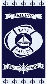 Πετσέτα Θαλάσσης Βελουτέ 208 Blue DimCol Θαλάσσης 87x165cm 100% Βαμβάκι