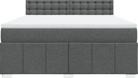 vidaXL Κρεβάτι Boxspring με Στρώμα Σκούρο Γκρι 180x200 εκ Υφασμάτιν