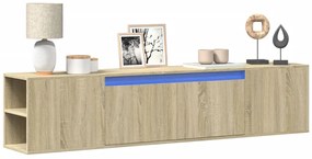 vidaXL Έπιπλο Τοίχου Τηλεόρασης με LED Sonoma Δρυς 180x31x39,5 εκ.
