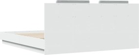 vidaXL Πλαίσιο Κρεβατιού με Κεφαλάρι Λευκό 160x200 εκ. Επεξ. Ξύλο