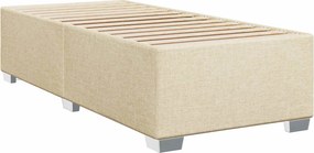 vidaXL Κρεβάτι Box Spring με Στρώμα και LED Κρεμ 90 x 200 cm Ύφασμα