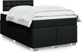 vidaXL Κρεβάτι Boxspring με Στρώμα Μαύρο 120x200 εκ. Υφασμάτινο