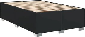 vidaXL Κρεβάτι Boxspring με Στρώμα Μαύρο 120 x 200 εκ. Συνθετικό Δέρμα
