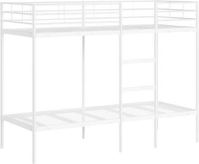 vidaXL Κουκέτα χωρίς στρώμα Λευκό 75x190 cm Ατσάλι