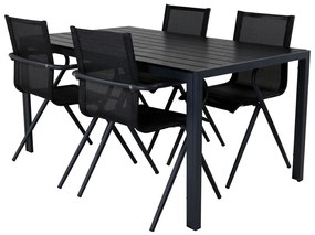 Σετ Τραπέζι και καρέκλες Dallas 725, Polyξύλο, Μέταλλο, Ύφασμα | Epipla1.gr