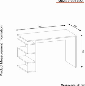 Γραφείο Λευκό SNAKE 120x60x75