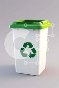 Intra Συλλεκτικό Ξύλινο Παζλ Plywood 4mm - Λευκός κάδος ανακύκλωσης με σύμβολο ανακύκλωσης Σε Ξύλινο Κουτί - Διαστάσεις: 10x10 cm – 25 κομμάτια