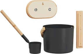 vidaXL Σετ Αξεσουάρ Σαουνάς 4 pcs Μαύρο