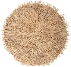 Διακοσμητικό τοίχου Alaina Pakoworld φυσικό mdf-ψάθα Φ64x4εκ 199-000564-199-000564-Καφέ 199-000564