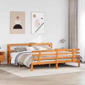 vidaXL Πλαίσιο Κρεβατιού με Κεφαλάρι 180x200 εκ Μασίφ Ξύλο Πεύκου