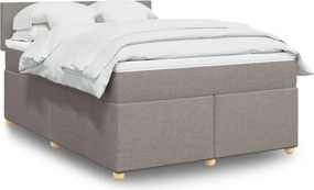vidaXL Κρεβάτι Boxspring με Στρώμα Taupe 140x190 εκ. Υφασμάτινο