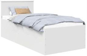 vidaXL Σκελετός Κρεβατιού Λευκό 90 x 200 cm Επεξεργασμένο ξύλο