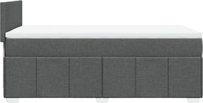 vidaXL Κρεβάτι Boxspring με Στρώμα Σκούρο Γκρι 100x200 εκ. Υφασμάτινο