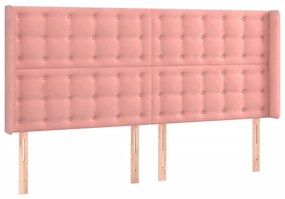 vidaXL Κεφαλάρι με Πτερύγια Ροζ 183x16x118/128 εκ. Βελούδινο