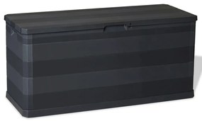 vidaXL Μπαούλο Αποθήκευσης Κήπου Μαύρο 117 x 45 x 56 εκ.