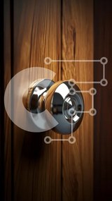 Intra Συλλεκτικό Ξύλινο Παζλ Plywood  4mm - Κομψό πόμολο πόρτας σε ξύλινη πόρτα Σε Ξύλινο Κουτί - Διαστάσεις Puzzle: 10x10 cm – 25 κομμάτια