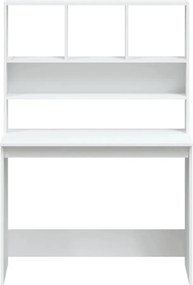 vidaXL Γραφείο με Ράφια Λευκό 102x45x148 εκ. από Επεξεργασμένο Ξύλο