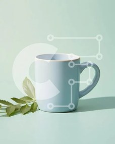 Σετ των 2 Intra Συλλεκτικό Ξύλινο Παζλ Plywood 4mm - Κούπα καφέ με πράσινο φύλλο Σε Ξύλινο Κουτί - Διαστάσεις: 10x10 cm – 25 κομμάτια