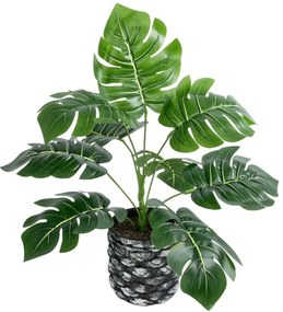 Τεχνητό Φυτό Monstera 20893 Φ40x33cm Grey-Green GloboStar Πολυαιθυλένιο,Ύφασμα