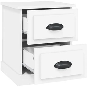 vidaXL Κομοδίνα 2 τεμ. Λευκά 39 x 39 x 47,5 εκ. από Επεξεργασμένο Ξύλο